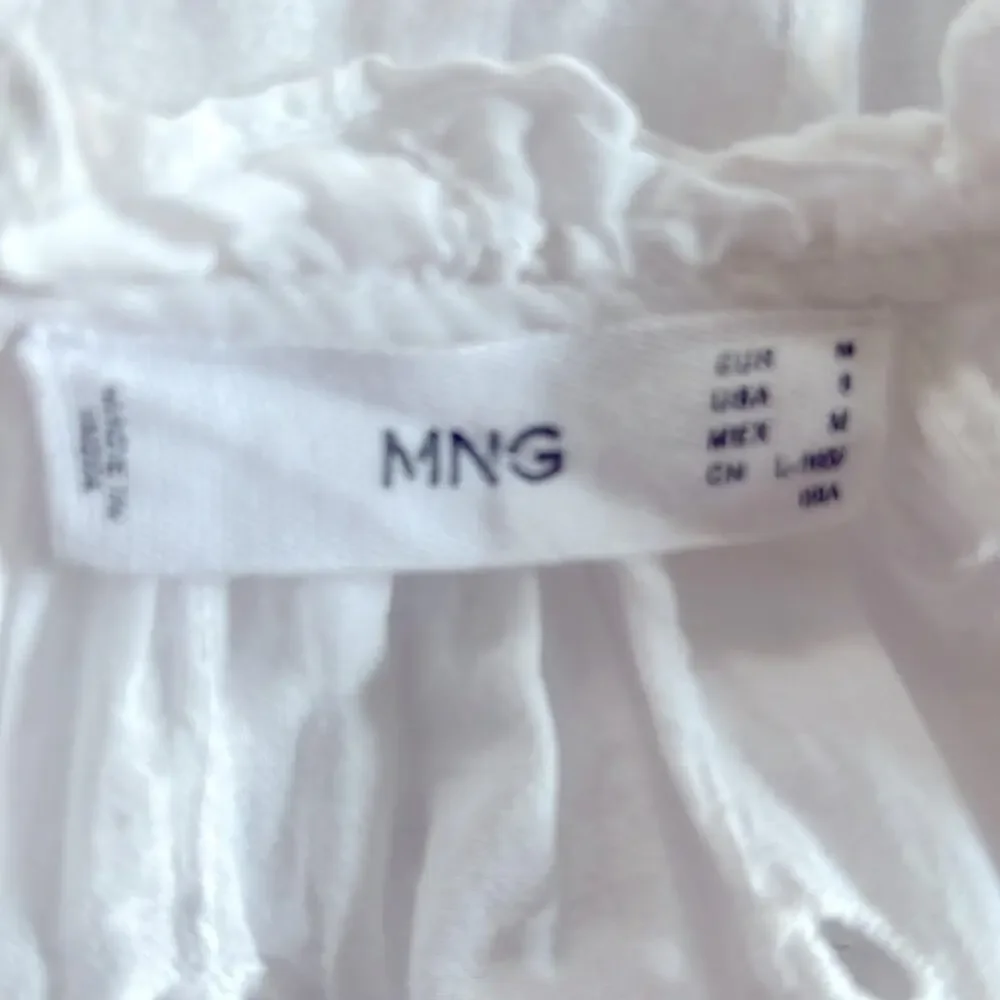 MANGO Open Work Detailed  Eyelet Dress White Size M